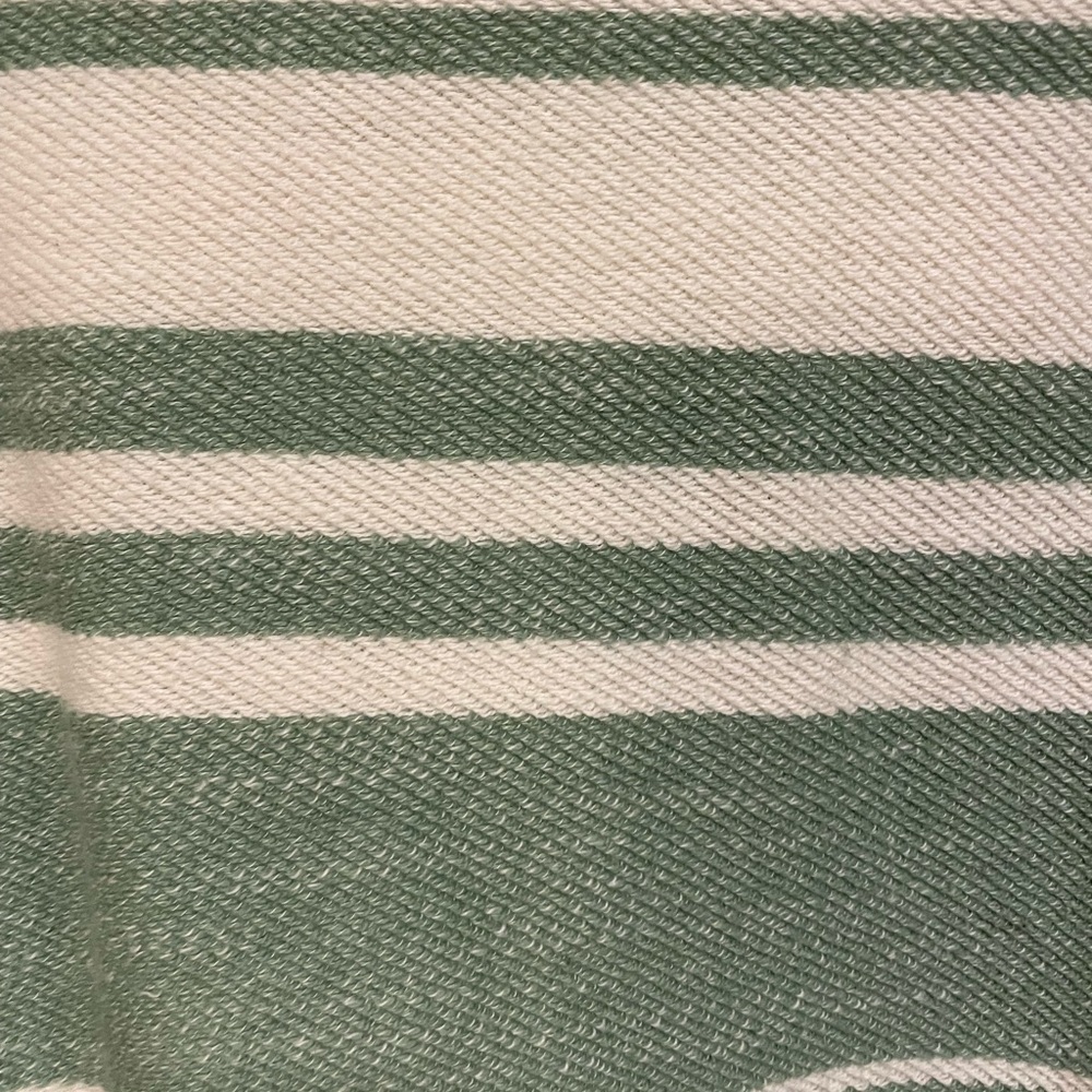 Lightweight 100% Cotton Sweater by Dylan. Sage green and Cream Stripe. S… - Picture 2 of 5